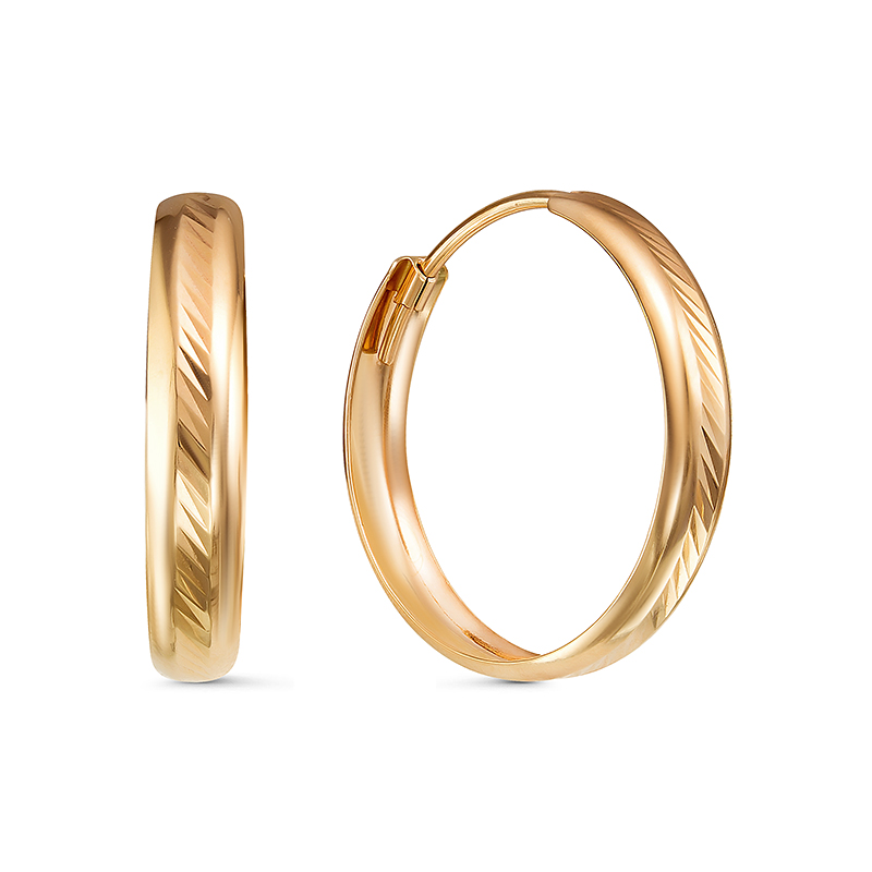 Серьги - кольца из золота 585 пробы