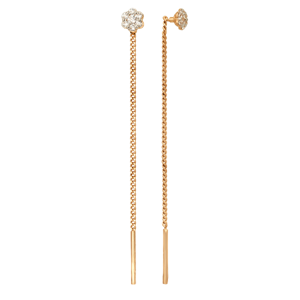 Серьги - цепочки из золота 585 пробы