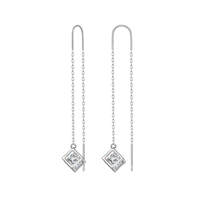 Серьги-продевки из серебра 925 пробы