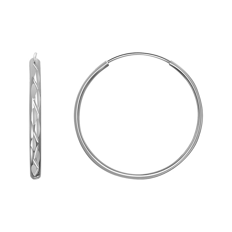 Серьги конго из серебра 925 пробы