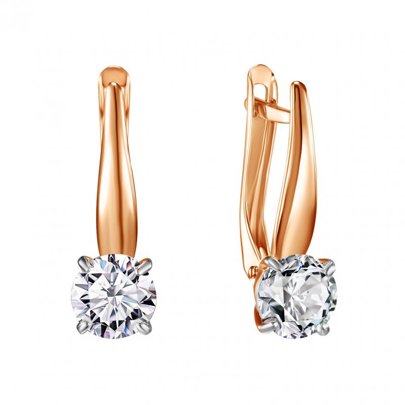 Срг10-06391Н/бцФ/з585 Серьги 585