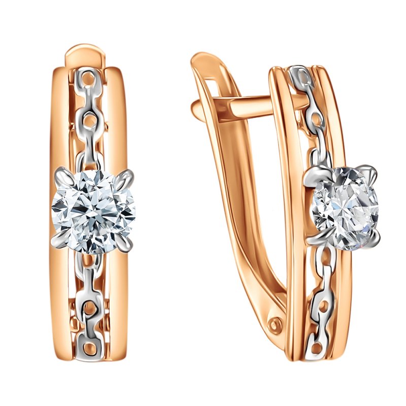 СргЛ28/бцФ/з585 Серьги 585