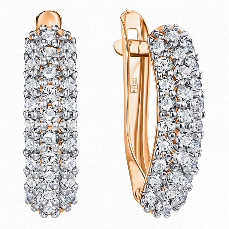 СргЛ60/бцФ/з585 Серьги 585