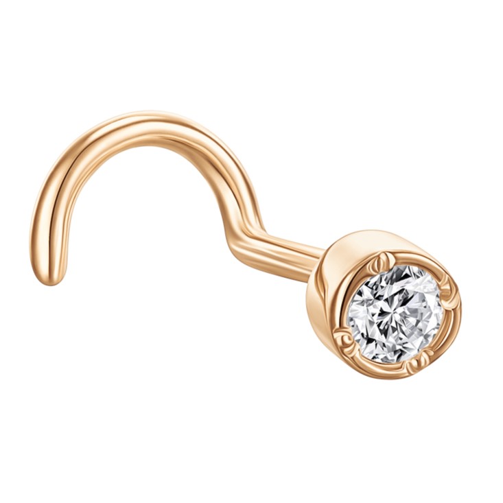 ПрснгНос2мм/бцФ/з585 Пирсинг в нос 585