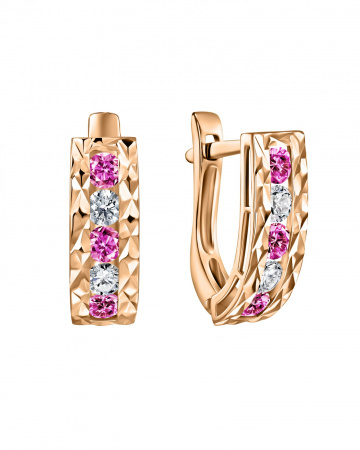 СргЛ58/РозФбцФ/з585 Серьги 585