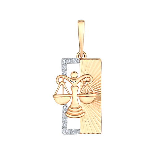 Подвеска зодиак из золота 585 пробы