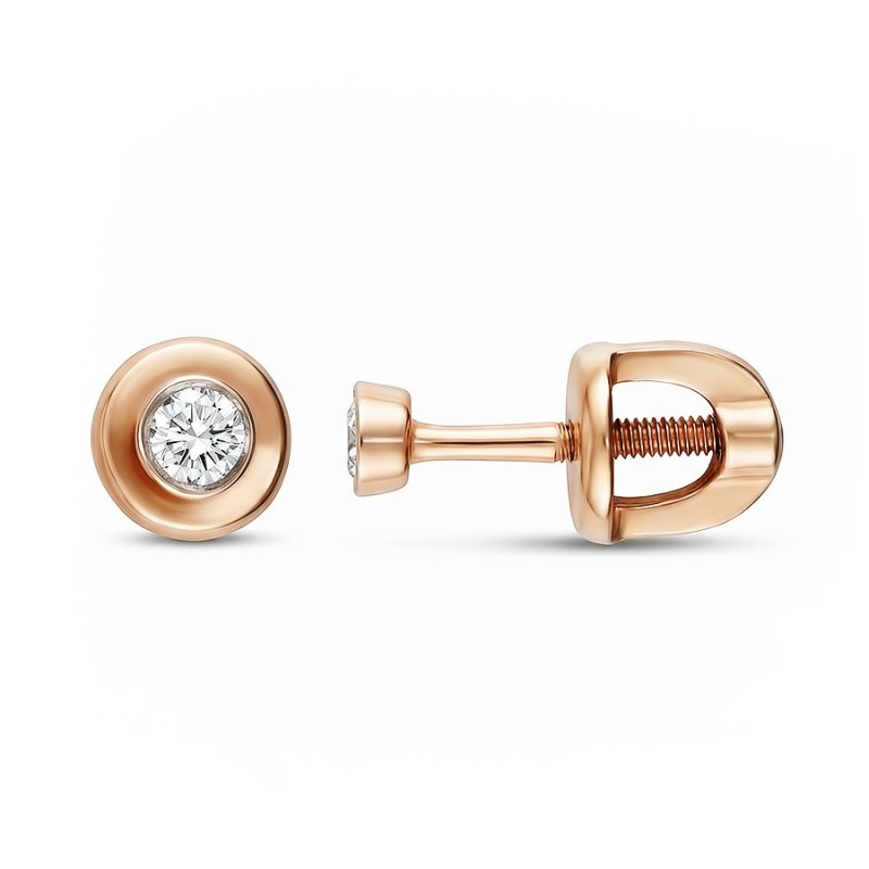 Серьги пусеты золотые 585 пробы