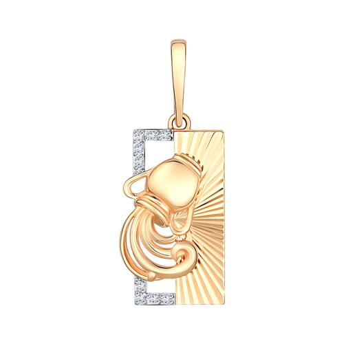 Подвеска зодиак из золота 585 пробы