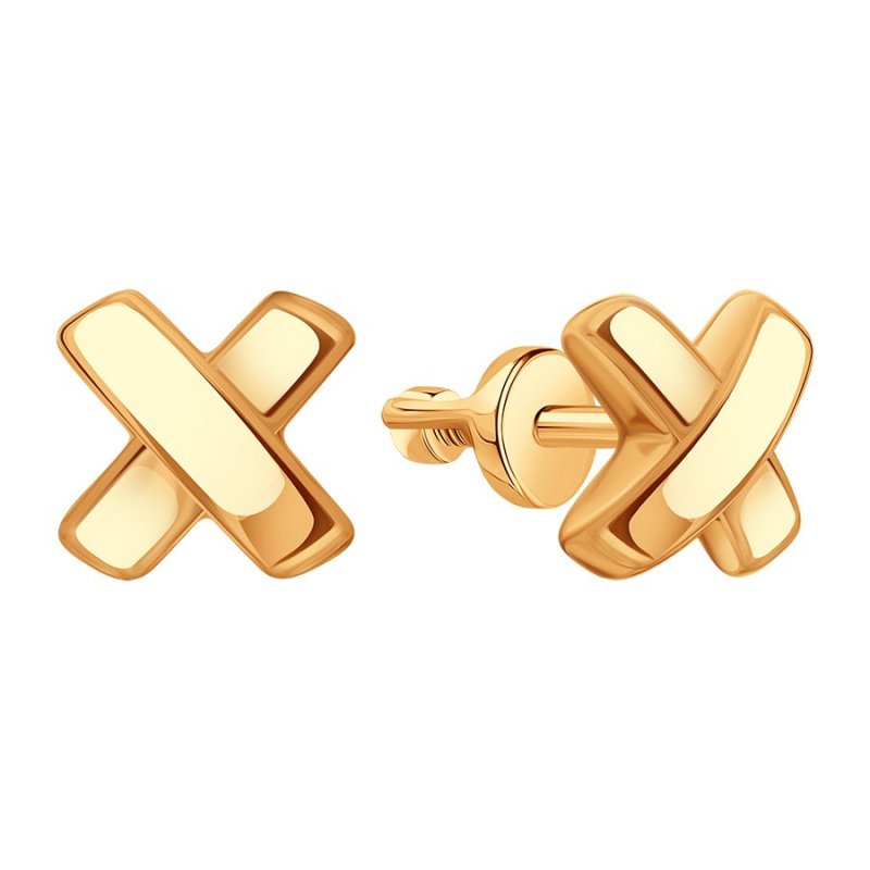 Серьги пусеты золотые 585 пробы