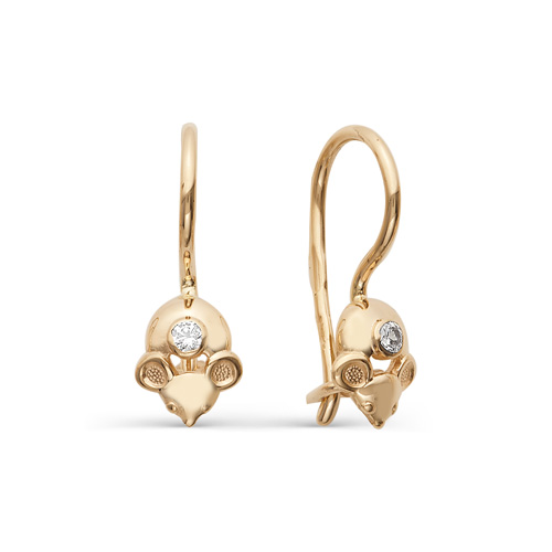 Серьги детские из золота 585 пробы