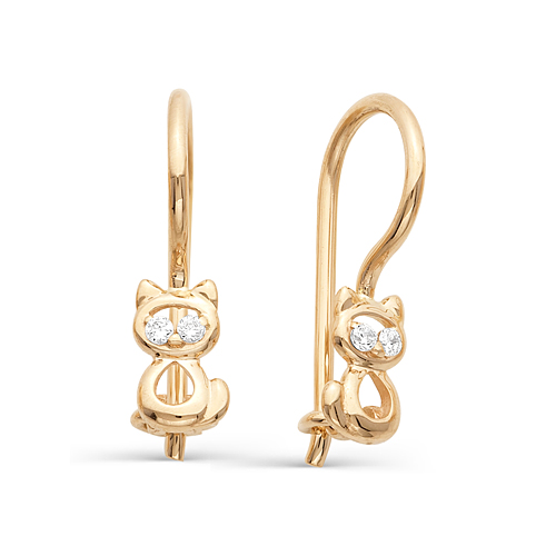 Серьги детские из золота 585 пробы