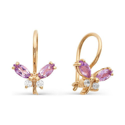 Серьги детские из золота 585 пробы