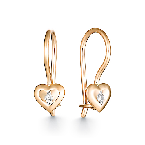 Серьги детские из золота 585 пробы