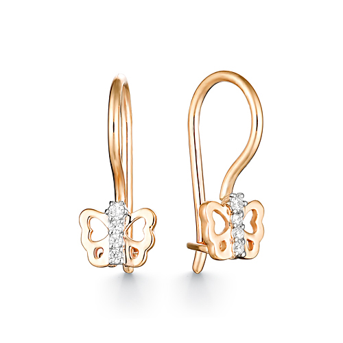 Серьги детские из золота 585 пробы