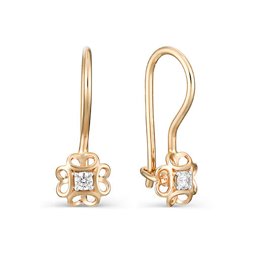 Серьги детские из золота 585 пробы