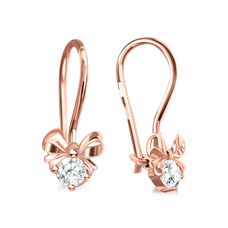 Серьги детские из золота 585 пробы