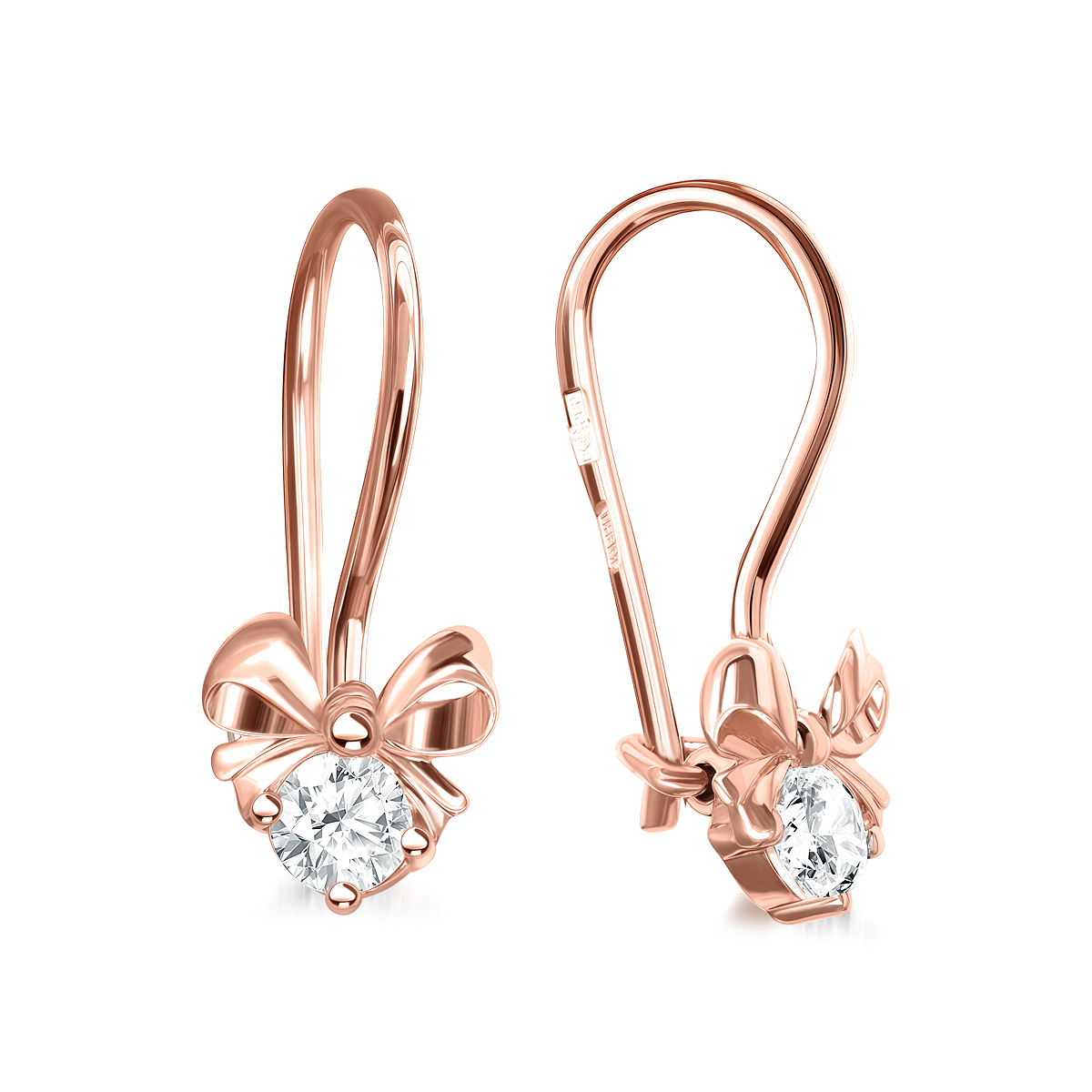 Серьги детские из золота 585 пробы