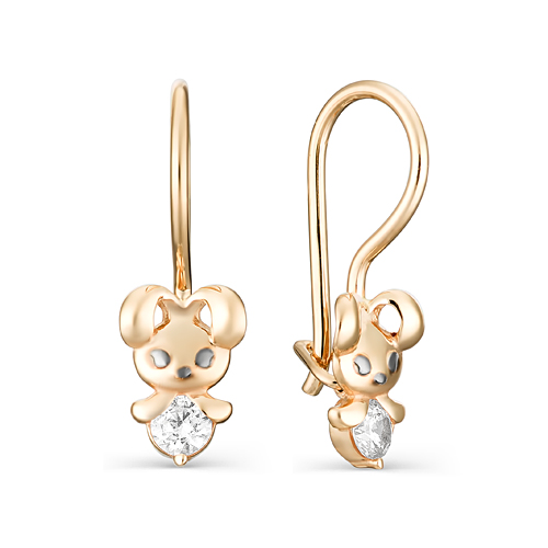 Серьги детские из золота 585 пробы