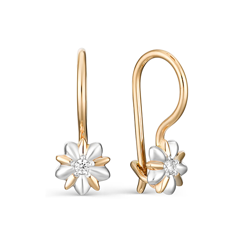 Серьги детские из золота 585 пробы