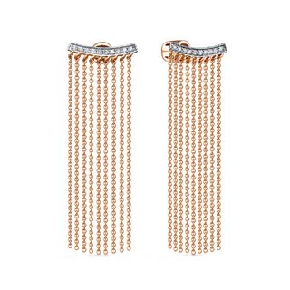Серьги длинные из золота 585 пробы